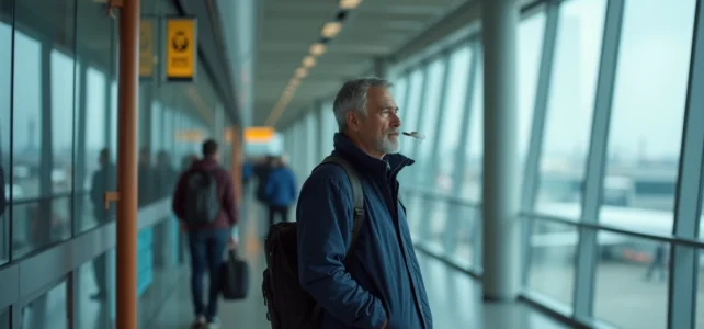 Où trouver le coin fumeur à l’aéroport de Nantes après les contrôles de sécurité ?
